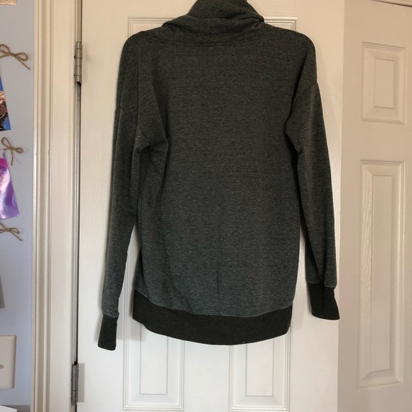 Cute Women’s Green Cowl Neck Sweatshirt - Picture 5 of 6